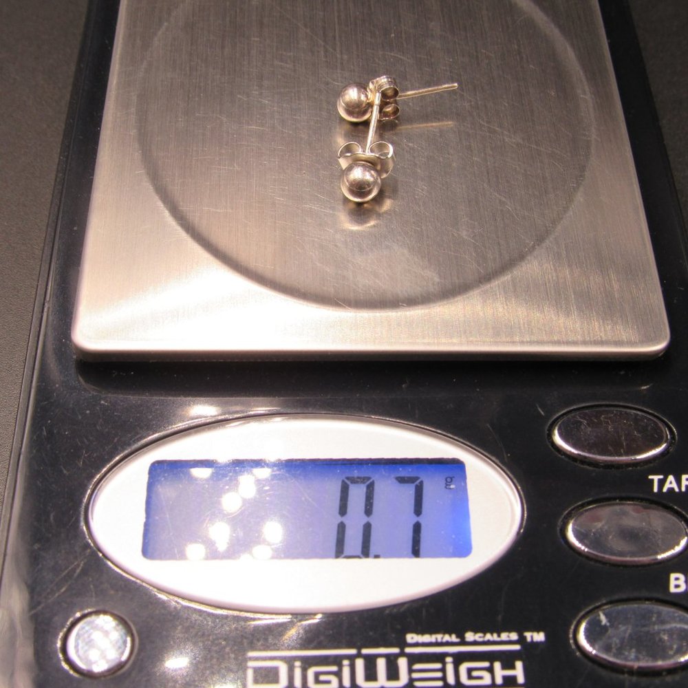 Sterling Silver Tiny Plain Ball Stud Earrings - image 6